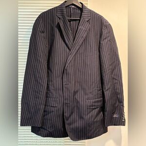 46L Brooks Brothers NWT Wool / Linen Blazer Navy Pinstripe